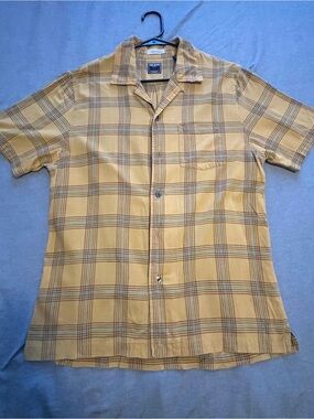 Todd Snyder Yellow Plaid Short-Sleeve Button-Down Shirt